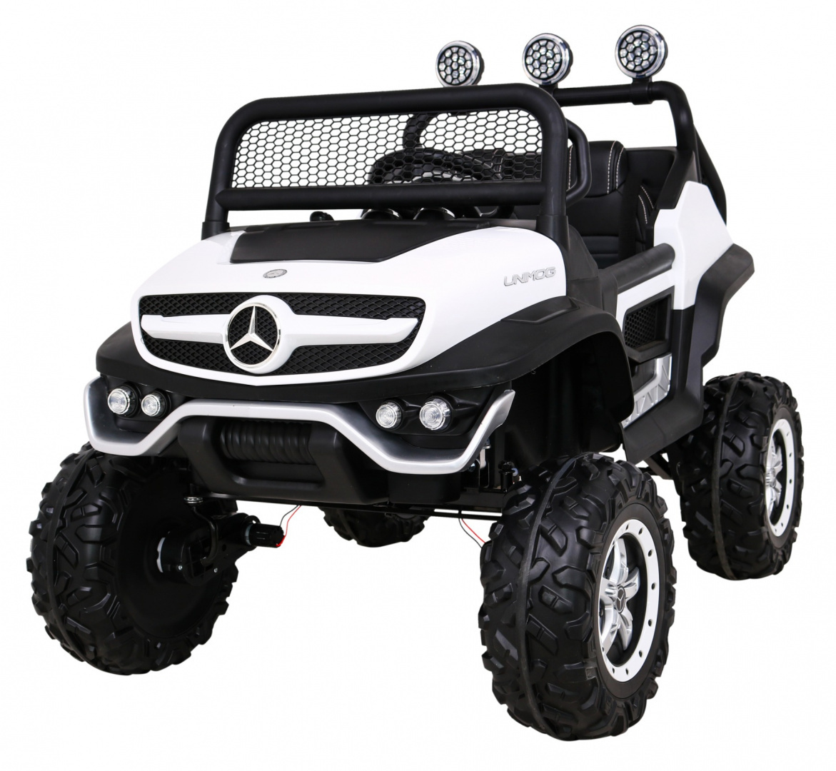 Licensed Mercedes BENZ UNIMOG White Red 4x4 2 Seater + Remote Control ...