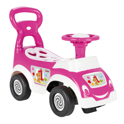 Ride-on 4in1 Sorter Pusher Walker + Horn Storage Pink WOOPIE