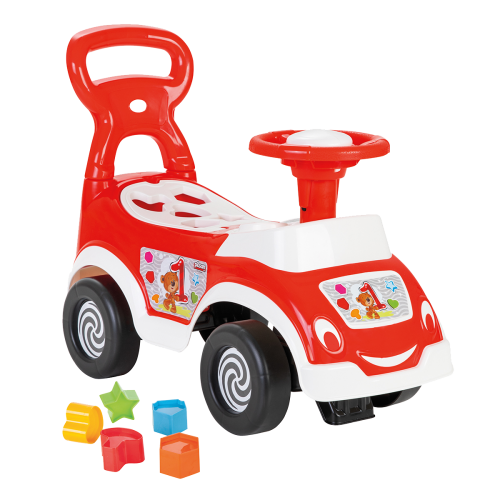 Ride-on 4in1 Sorter Pusher Walker + Horn Storage Red WOOPIE
