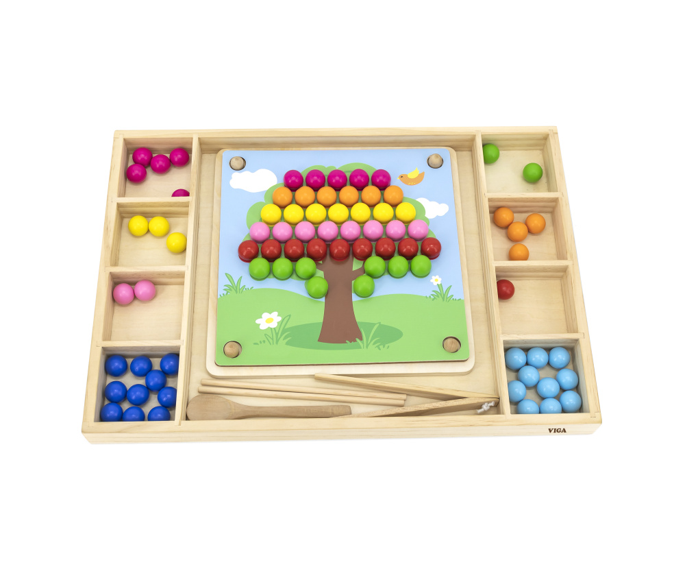 Wooden Catch and Match Montessori Balls VIGA