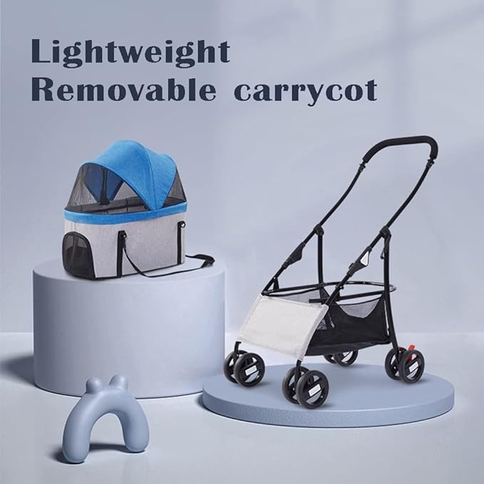 Pet Stroller Blue (8 Strong Wheels)