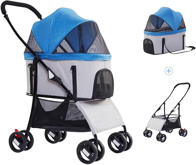 Pet Stroller Blue (8 Strong Wheels)