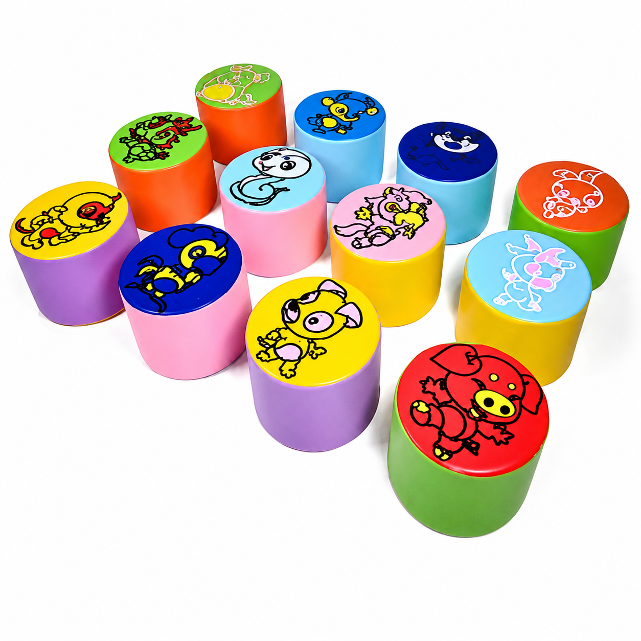 Washable Soft Animal Round Stool