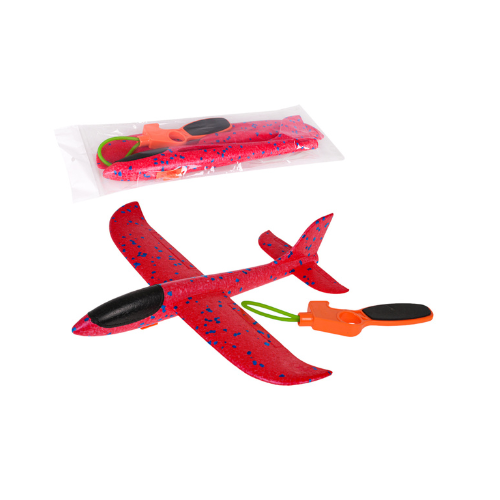 Styrofoam Airplane with Manual Launcher Red