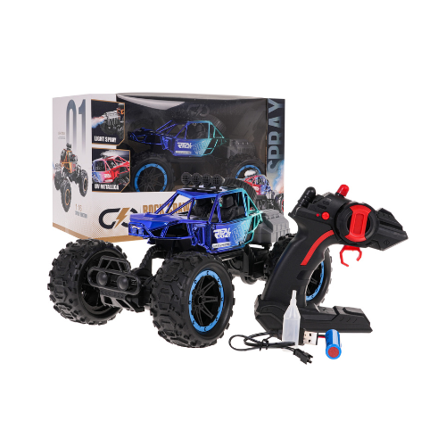 REAL ROCK Crawler with Smoke Function R/C BLUE