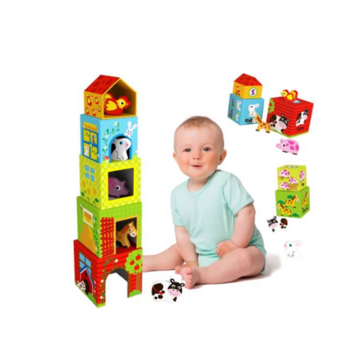 WOOPIE GREEN Puzzle Farm Cube in boxes + figures 10 pcs.