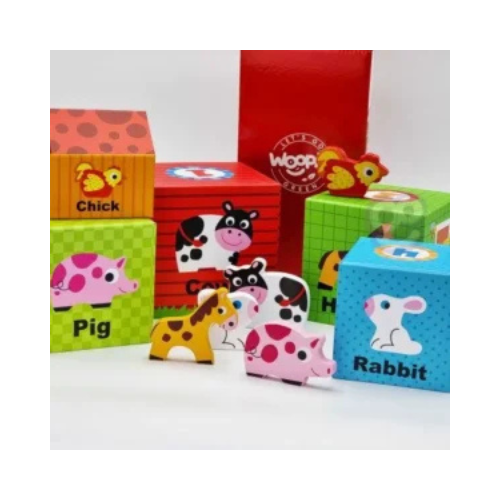 WOOPIE GREEN Puzzle Farm Cube in boxes + figures 10 pcs.