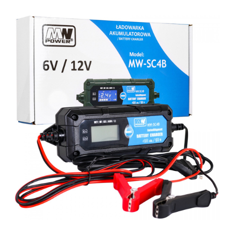 Battery Charger with LCD Display 6V and 12V + 2 Special Modes