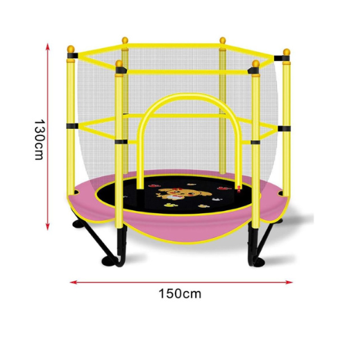 Kids Trampoline 55 Inch (1.4 m) Basketball Hoop Attachment Yellow