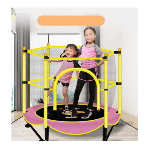 Kids Trampoline 55 Inch (1.4 m) Basketball Hoop Attachment Yellow