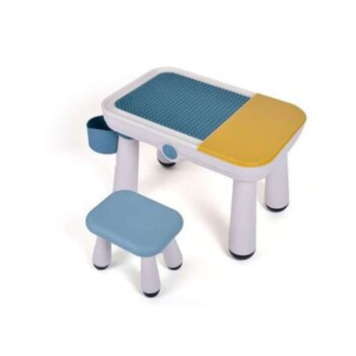 Rectangle Blocks Table + 2 Stools