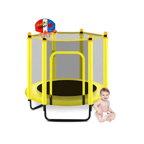 Foldable Kids Trampoline 48inch (1.2M) Net Load 50 Kg Yellow