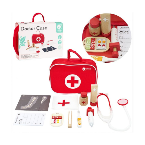 CLASSIC WORLD Wooden Set Little Doctor Doctor's Suitcase 19 el.