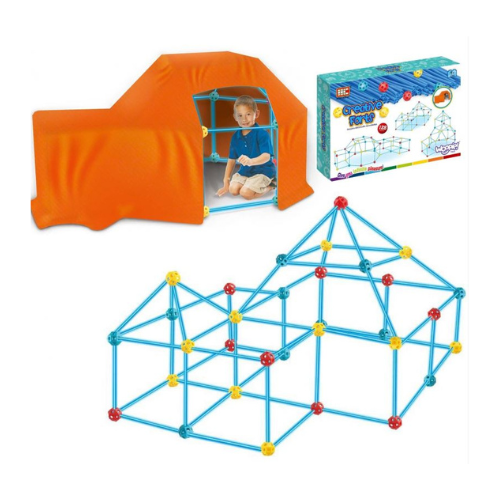 WOOPIE Big Blocks Construction Tent Set Straws Tubes 128 el.