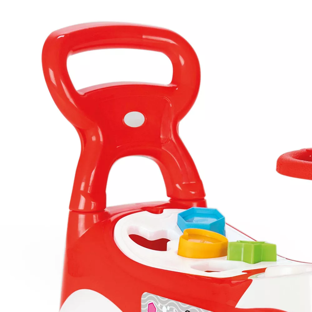 Ride-on 4in1 Sorter Pusher Walker + Horn Storage Red WOOPIE