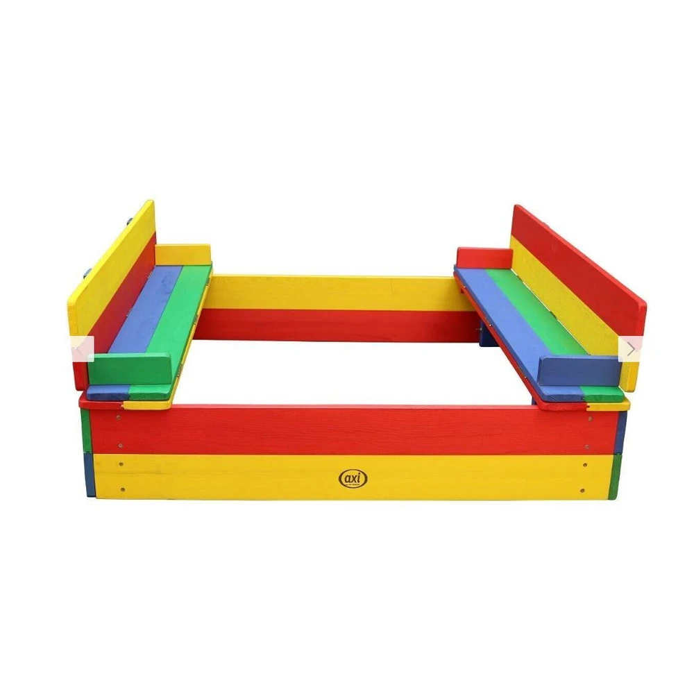 AXI Wooden Sandbox Ella Rainbow Covered with benches
