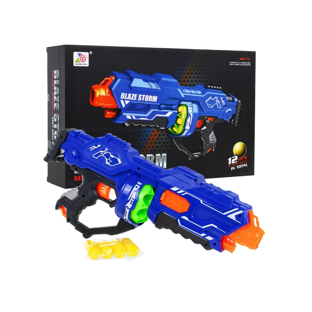 Blaze Storm Blue 12 Bulets Pistol Kids Gun