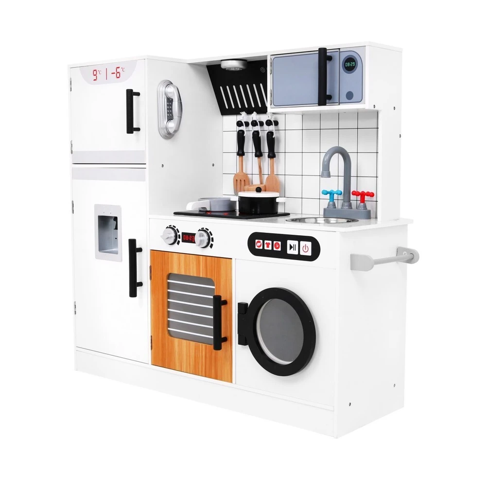 Wooden Kitchen With Effects of Light and Sound