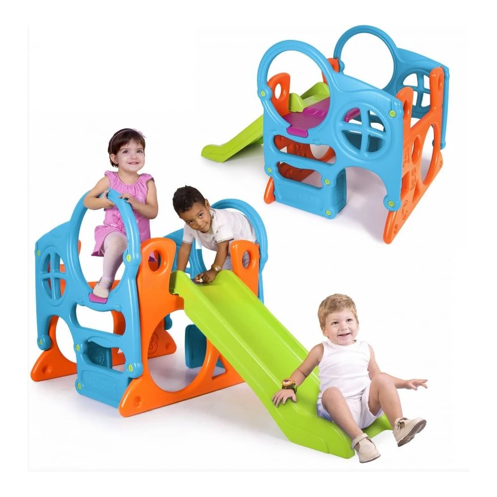 FEBER Large Playground Activity Center Slide 100 cm Climbing Wall Shapes