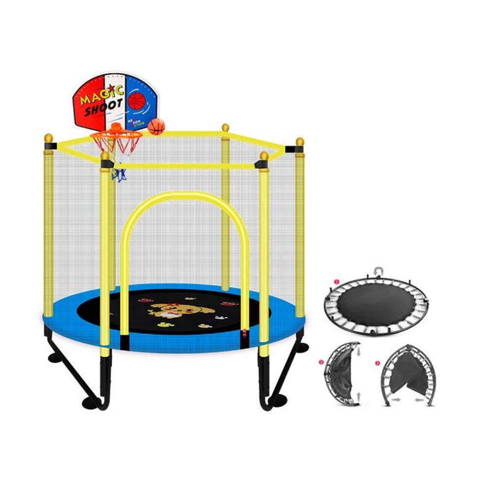 Foldable Kids Trampoline 48inch (1.2 M) Basketball Hoop Attachment