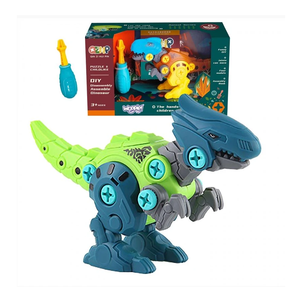 WOOPIE Blue Egg Twisting Dinosaur Raptor Construction Set + Screwdriver