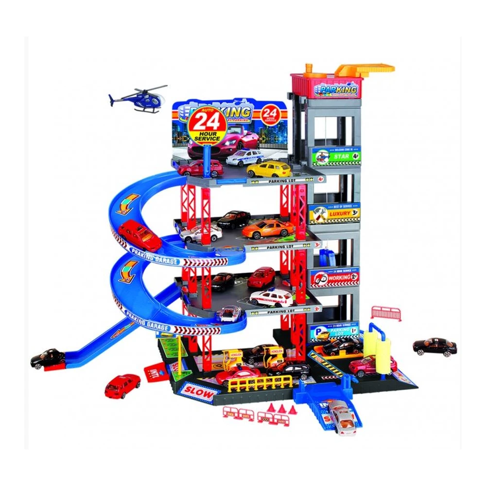 WOOPIE Multilevel Parking Garage Car Wash Helicopter + Acc.
