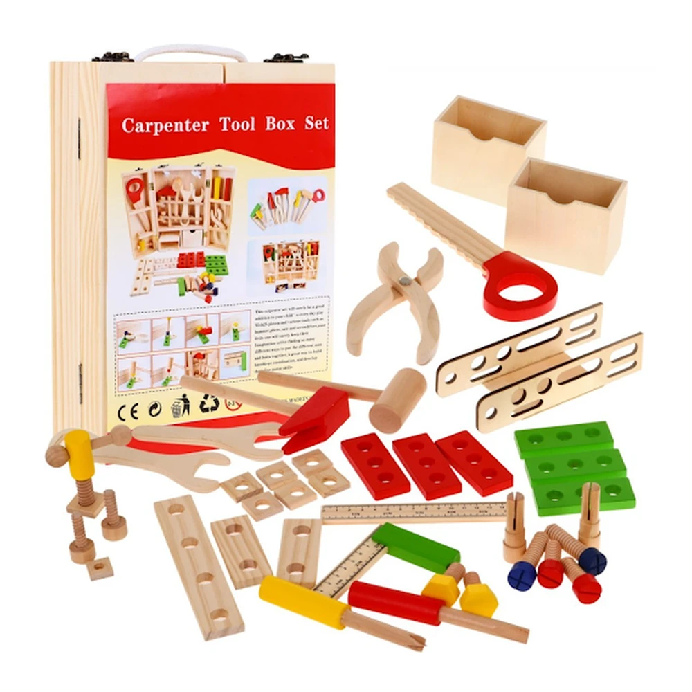 Wood Carpenter Tool Box Kit