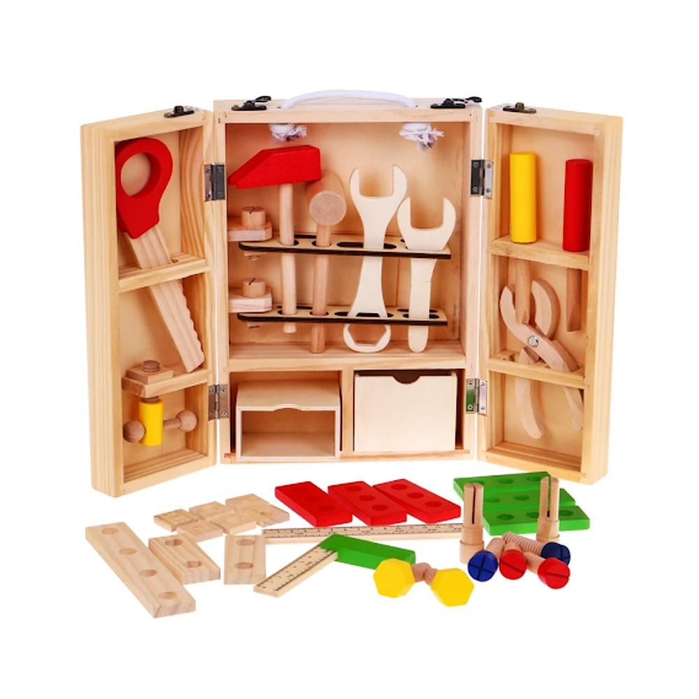 Wood Carpenter Tool Box Kit