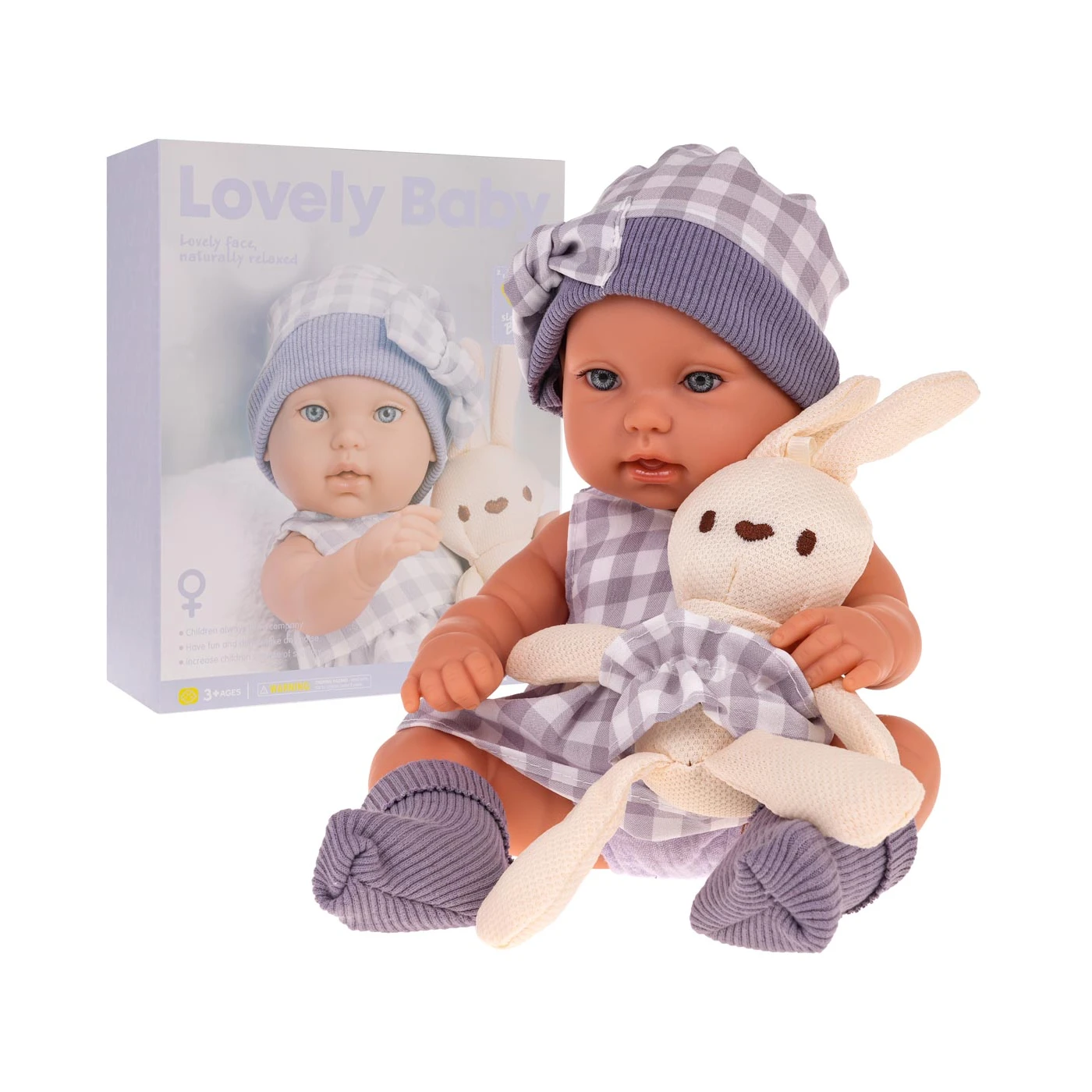 Real Baby Doll Lookalike + Purple Accessories Set