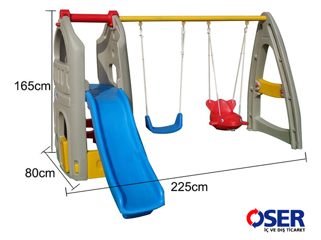 XXL Castle Slide With 2 Swings