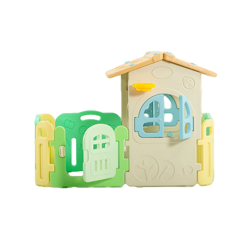 Plastic House with Door and Basketball Hoop