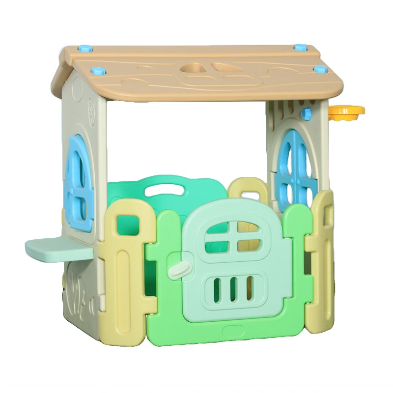 Plastic House with Door and Basketball Hoop