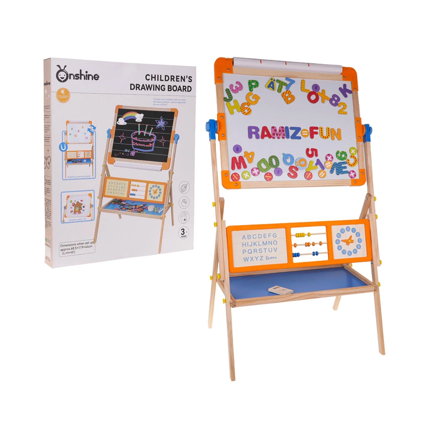 Wooden Double Sided Board With Paper + Accessories