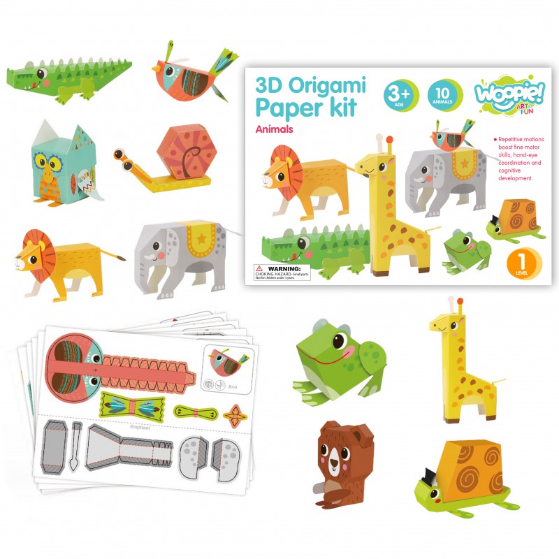 ART&FUN Creative Origami 3D Do-It-Yourself Set 10 Animals WOOPIE