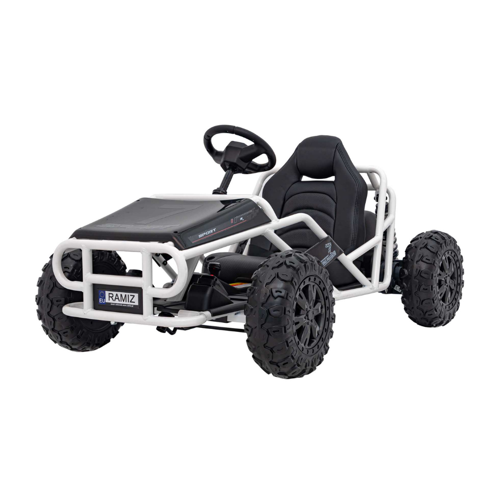 XL Electric Go-Kart 2x100w White 24V/10Ah