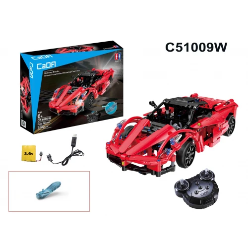 Sports Car (380 Brick Pieces) with Remote Control Red. 6+