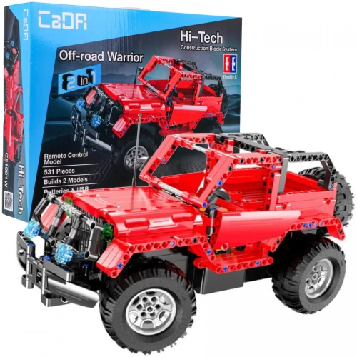 SOff-road Warrior Jeep (531 pieces) Builds 2 Models with Remote Control Red  6+