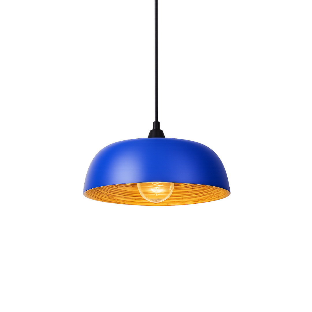 Bamboo Pendant Lamp Blue