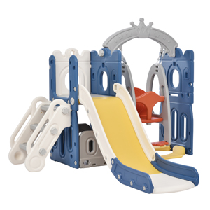 Blue Combination 5in1 Slide and Swing Set