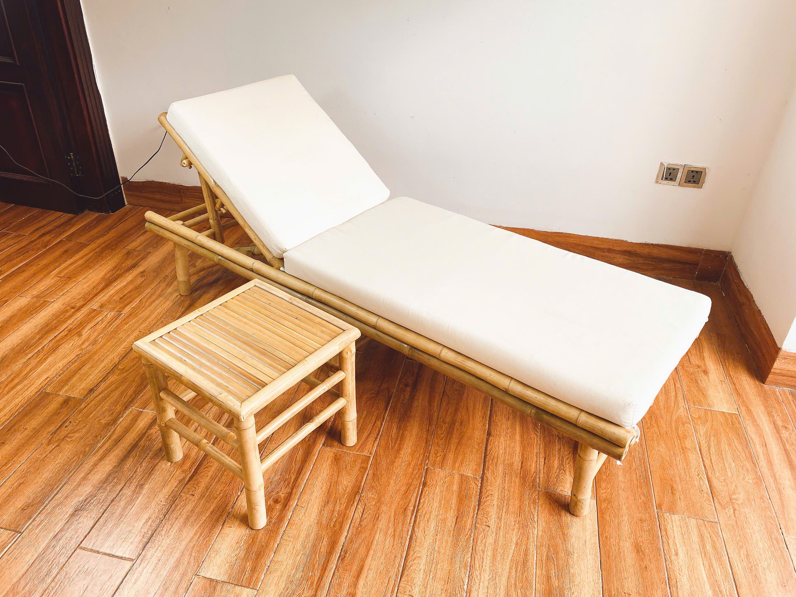 Bamboo Sun Bed 180cm x 65cm x H35/70cm
