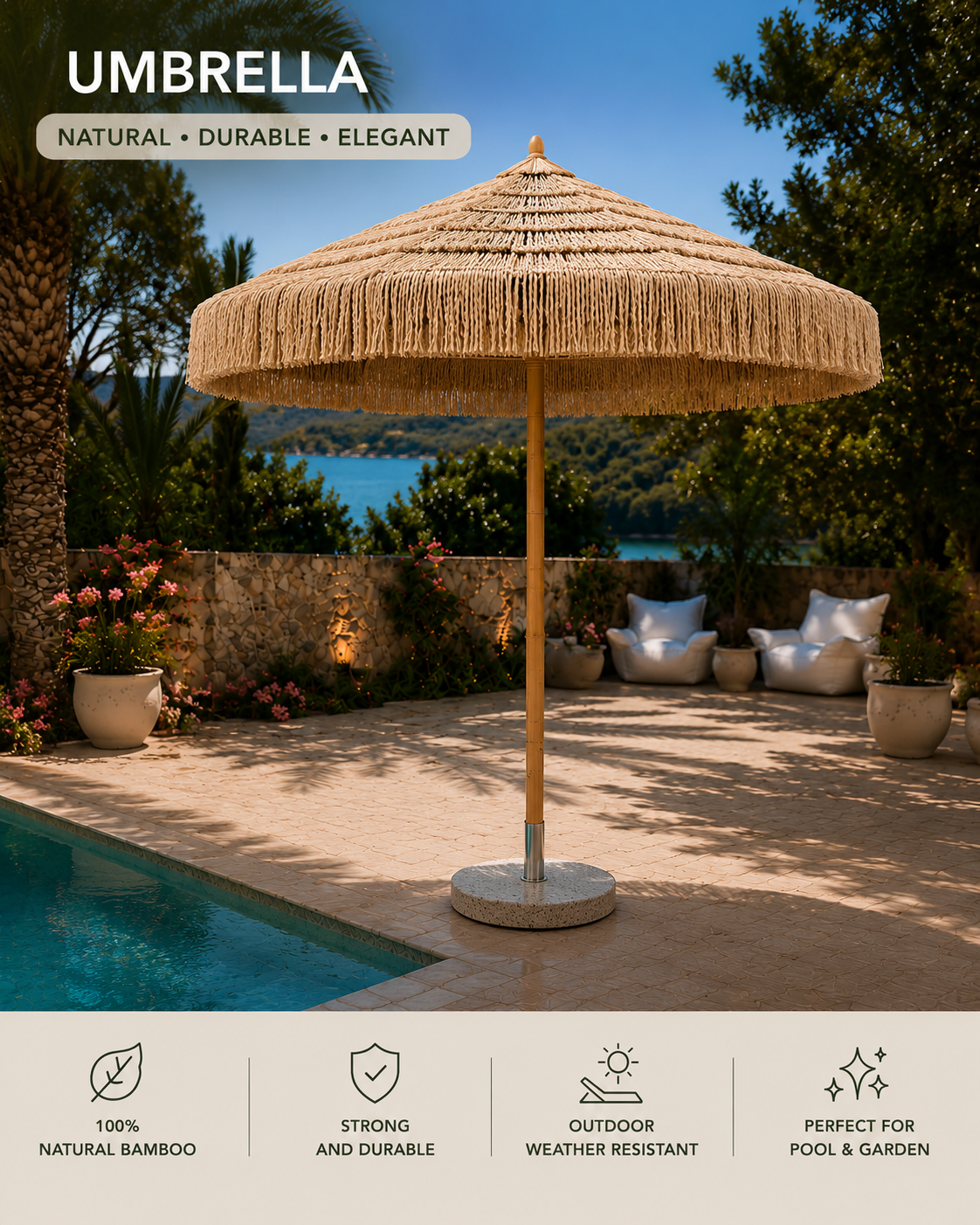 Beach Thatch Umbrella 2.7M