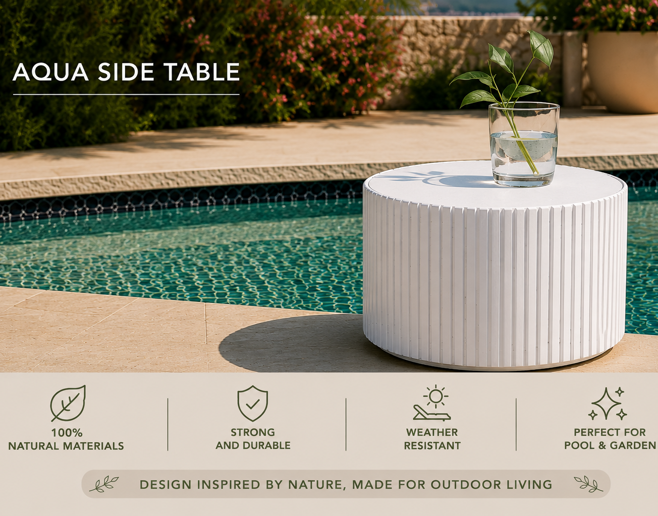 Aqua Side Table 40cm x 40cm x 40cm