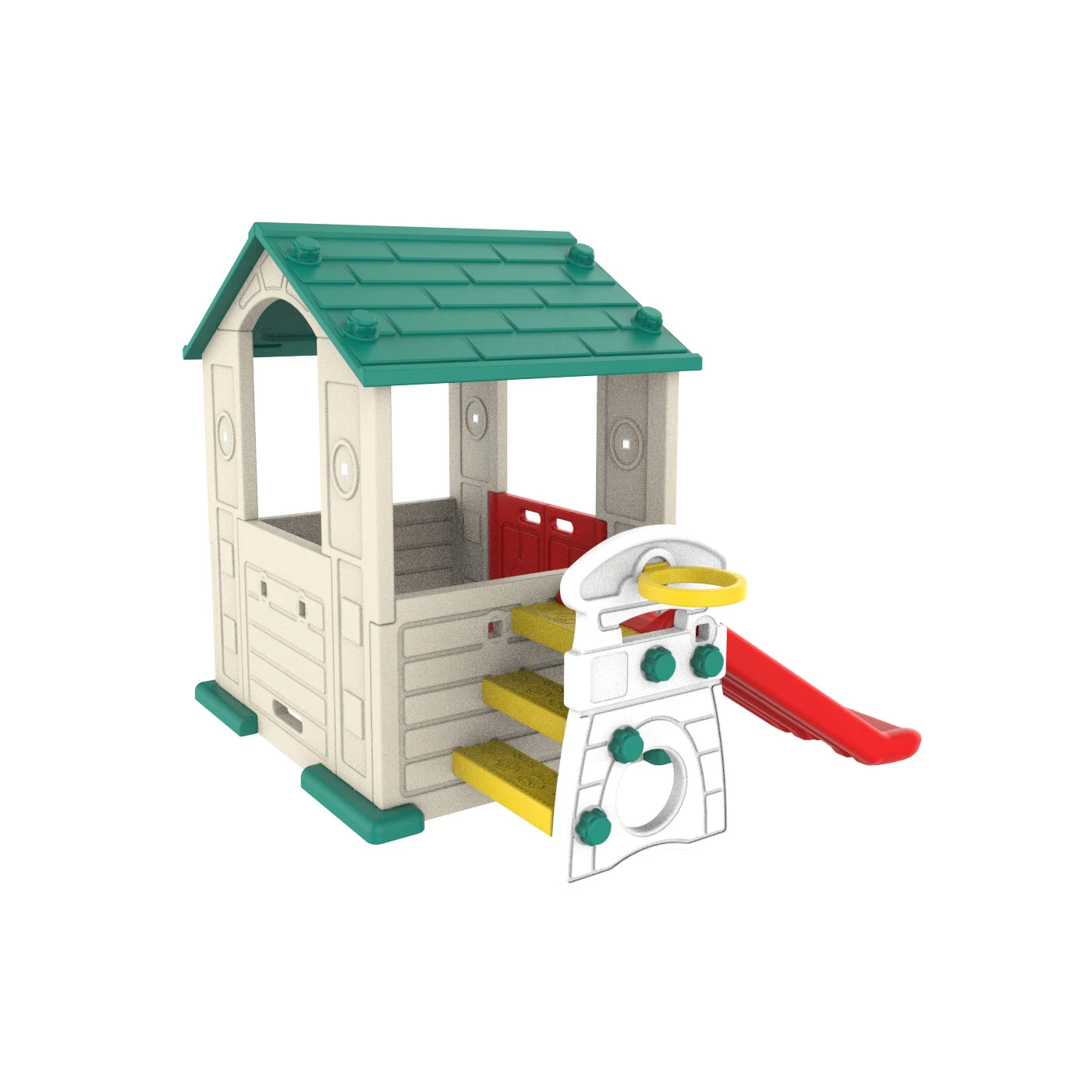 Garden house with slide
