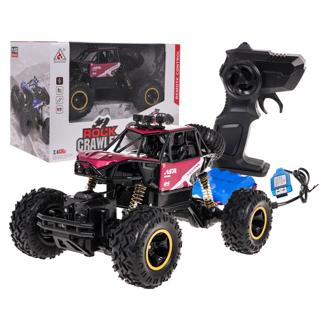 Crawler MONSTER ROCK 1:16 Red (Remoto Control)