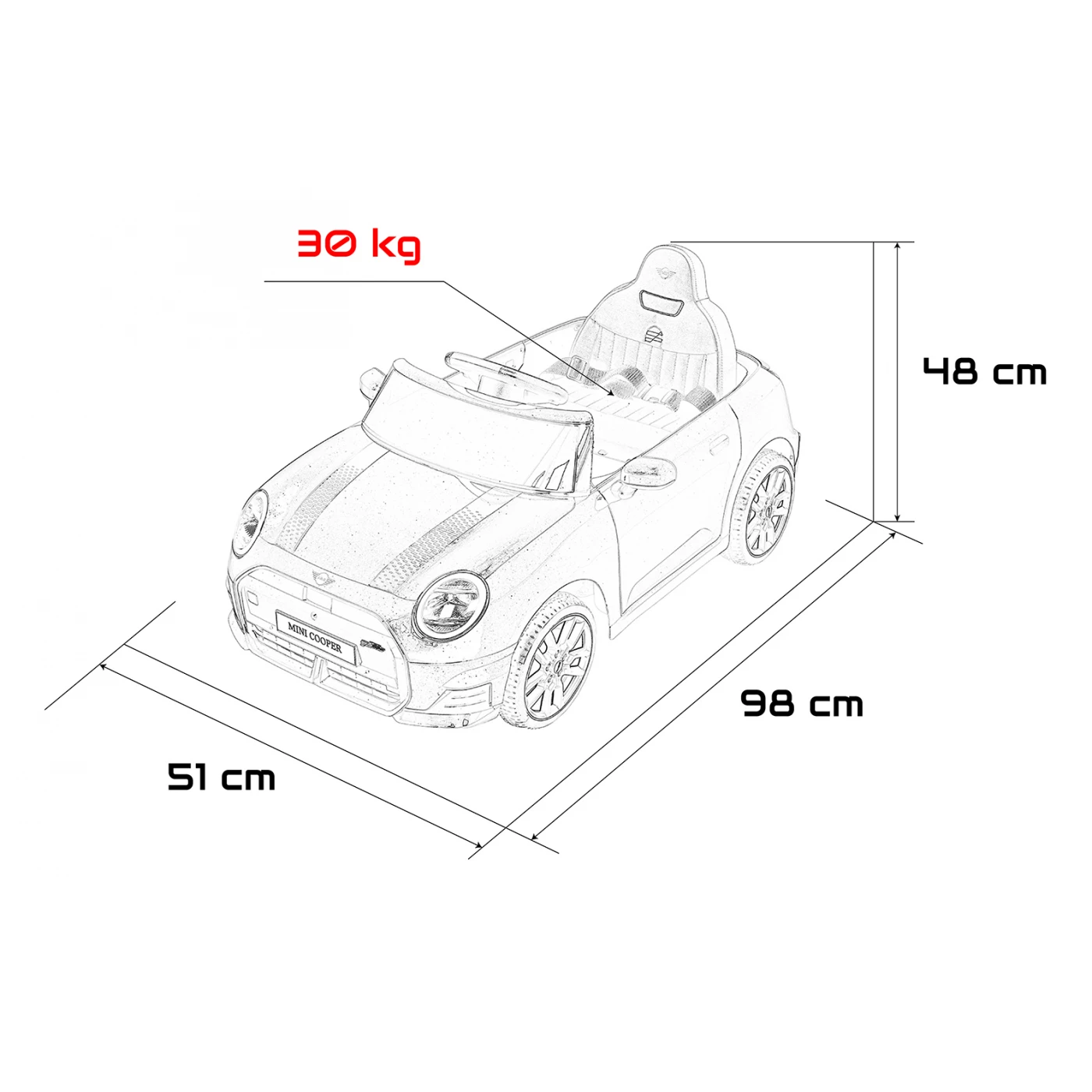 Mini Cooper White 12V