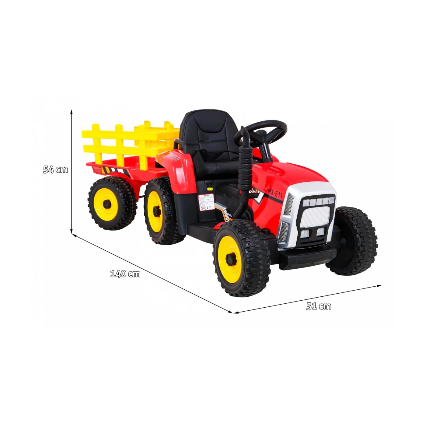 Tractor with Trailer BLOW Red 12V